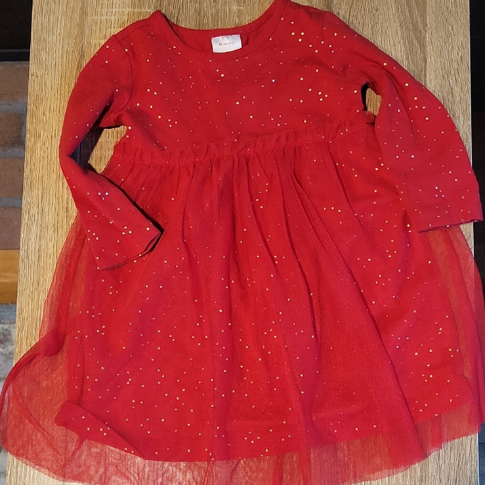 Hanna Andersson Red Long Sleeve Tulle Dress